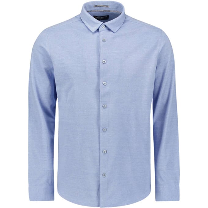No Excess Shirt jersey pique stretch office blue