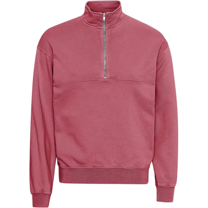 Sweatshirt 1/4 rits Colorful Standard Organic raspberry pink
