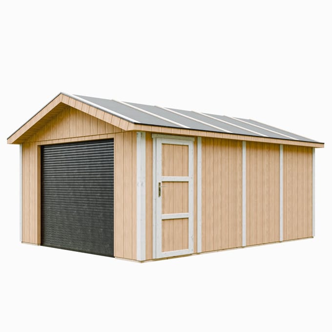 Timbela M991B-HARVEST HONEY - LP SmartSide Garage - 17 m² - 530x378xH269 cm - met verf