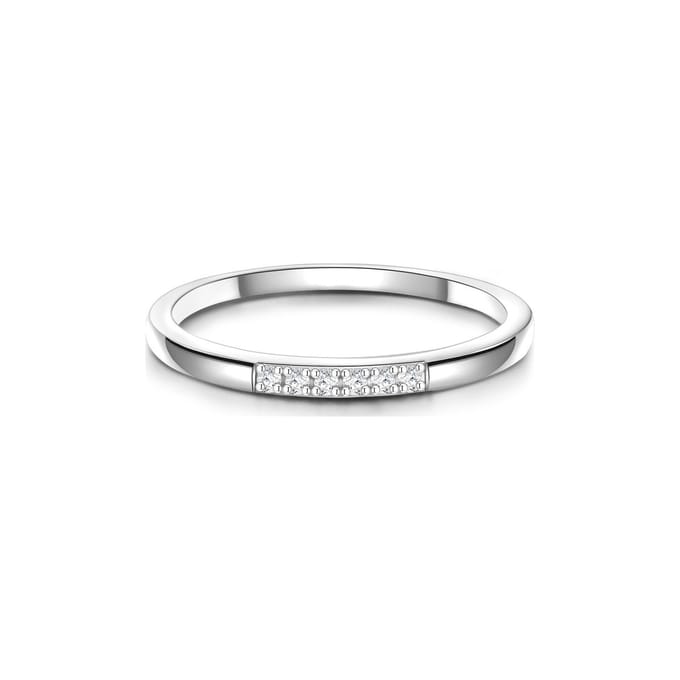 Gems München Dames Dames ring 925 sterling zilver zirconia 60 Zilver 32021156