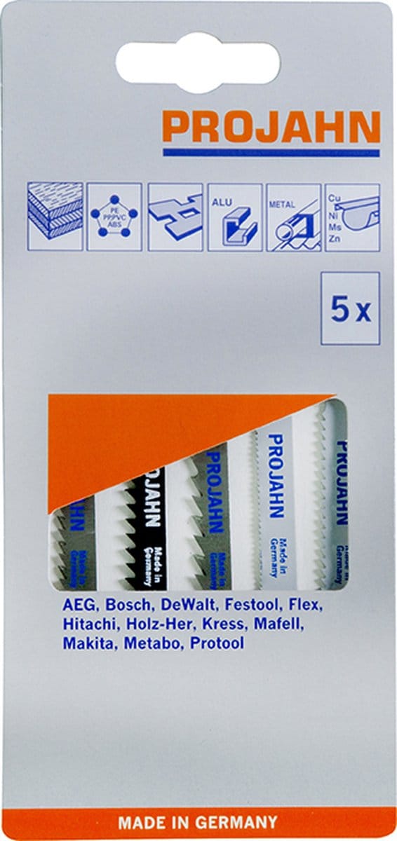 PROJAHN decoupeerzaagbladen T-schacht professionele set 5 dlg