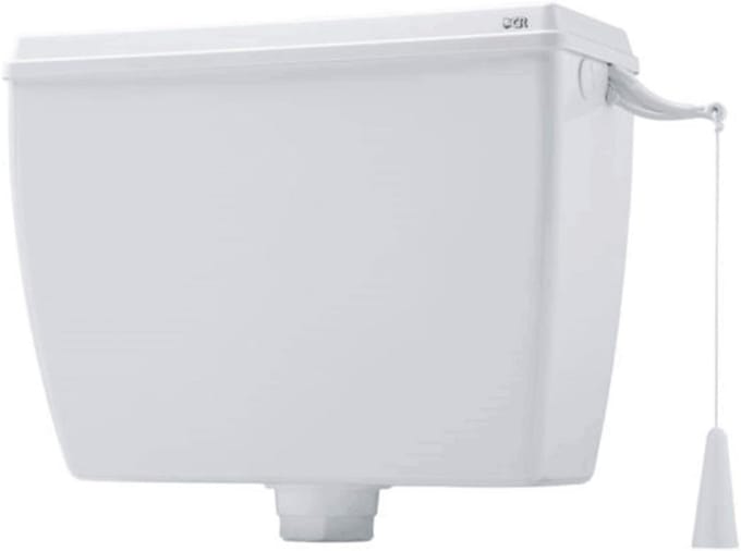 Witte Hoge Spoelbak met Deksel voor Toilet en Badkamer