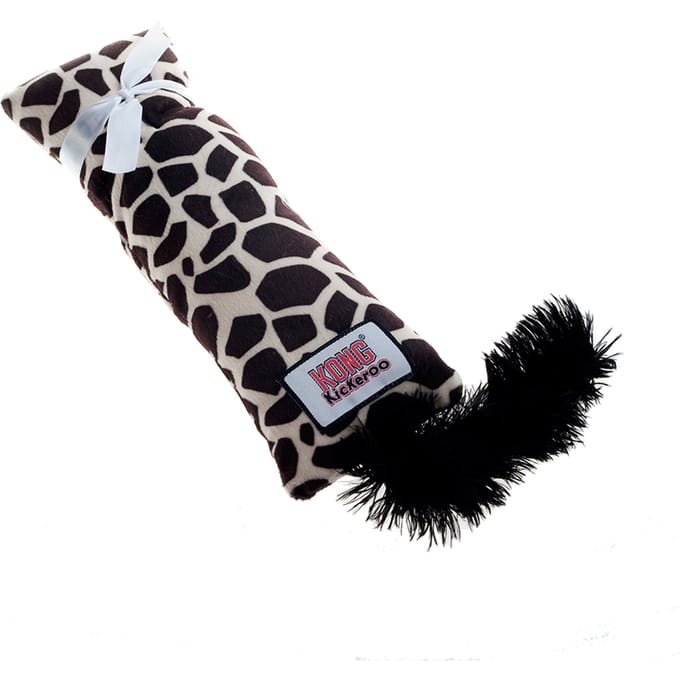 Kong Kat Kickeroo Giraffe Print - Speelmuis - 420mm x 100mm x 76mm - Bruin