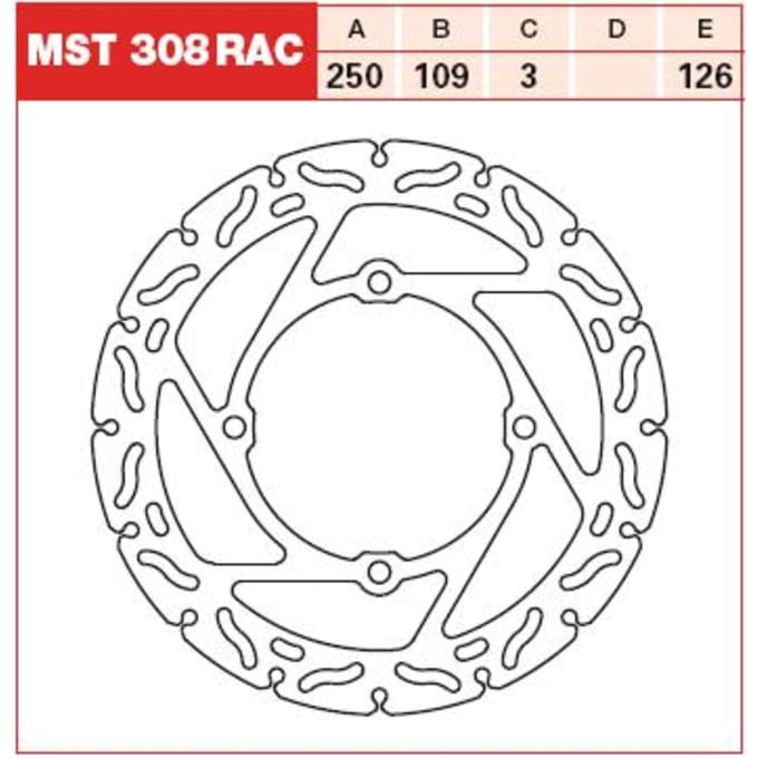 Remschijf TRW MOTO MST308RAC