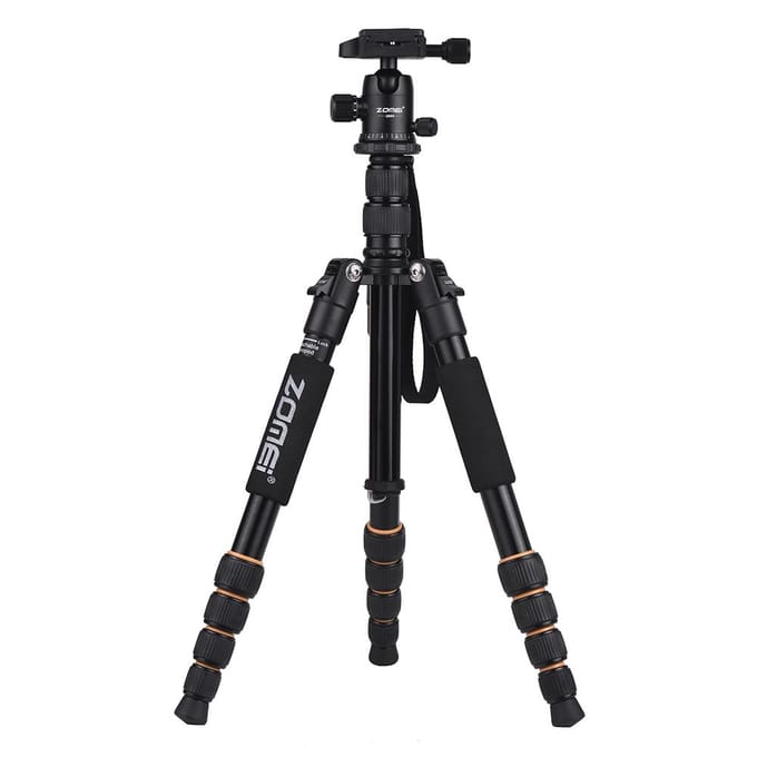 ZOMEI Q666 59 inch compacte reis draagbare aluminium camera statief monopod met balhoofd / black
