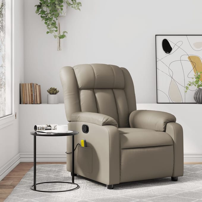 vidaXL - Massagestoel - verstelbaar - kunstleer - cappuccinokleurig
