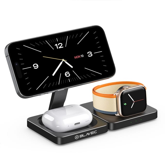 Blavec Induction charger BQI-02 Qi 15W magnetic Magsafe 3 in 1 (BQI02-QIMB) black