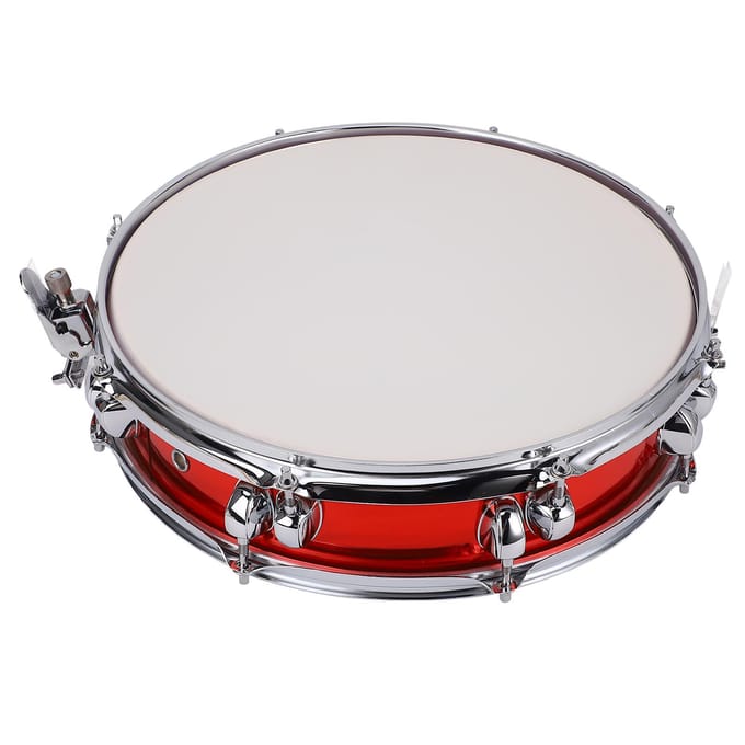 Snaredrum 14 Inch Super Slim RVS Studenten Snaredrum met Stokken voor Oefening white