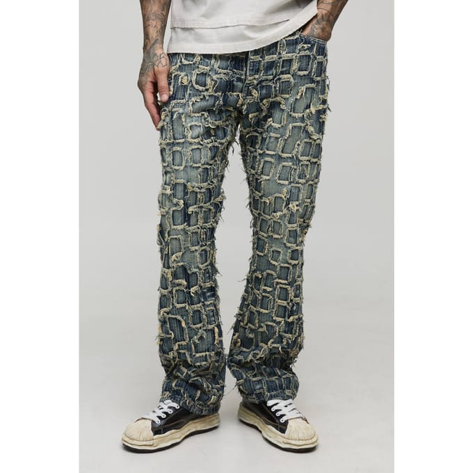 Lange Slanke Uitlopende Distressed Gewassen Jeans | Antique Wash | Size 40