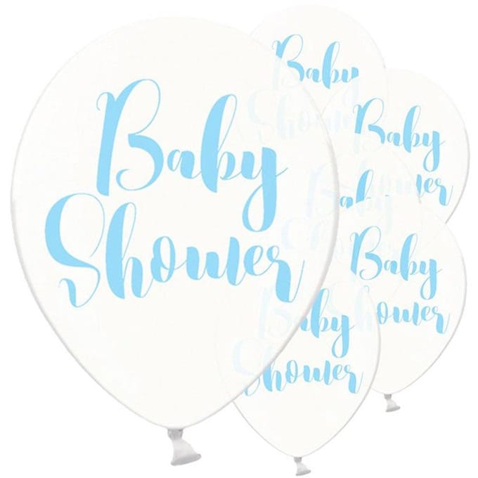 Ballonnen Babyshower Blauw Clear - 6 stuks