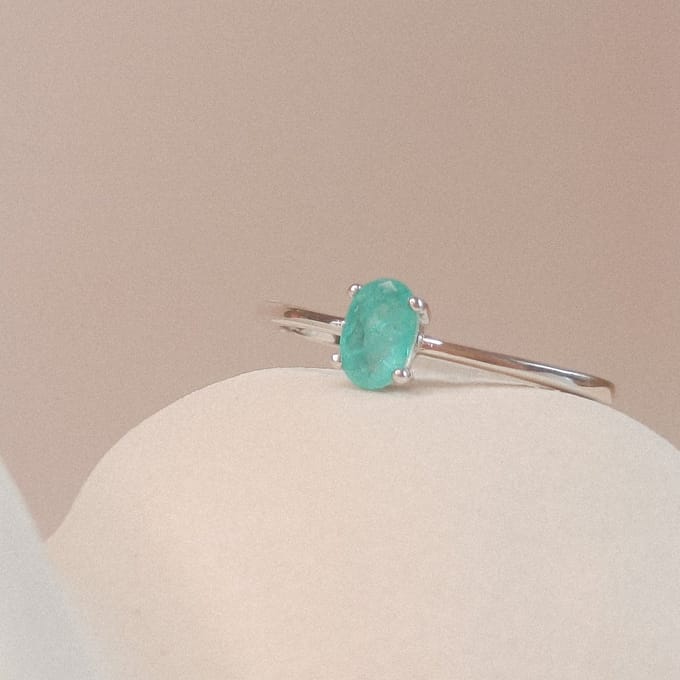 Ava&Imber Toermalijn Ring 925 Zilver Maat 17