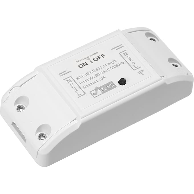 Wifi Smart Switch Compatibel met Alexa & voor Google Home Timer 10A2200W Draadloze Afstandsbediening 1 pcs wit