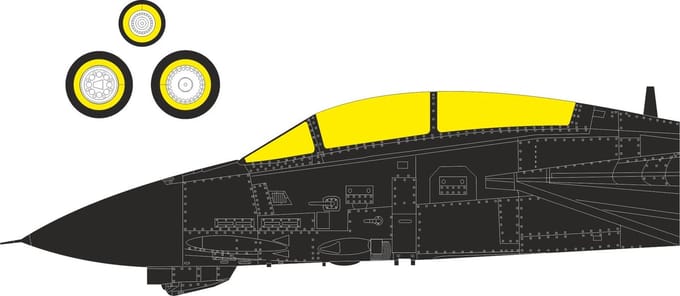 Eduard Modelbouwpakket - CX708 Maskering Set voor Grumman F-14D Tomcat - Accessoires set - 1:72 - Modelbouw