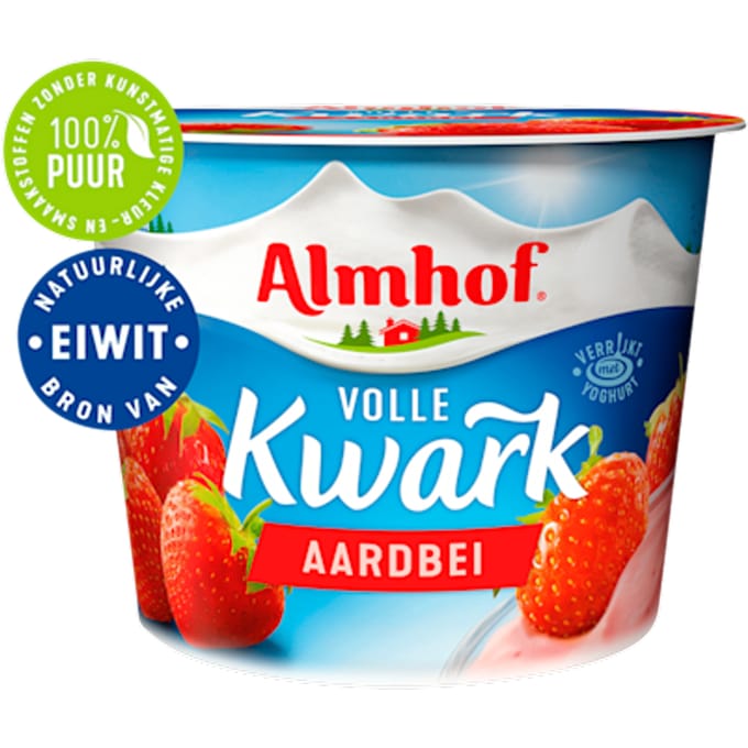 Volle kwark aardbei