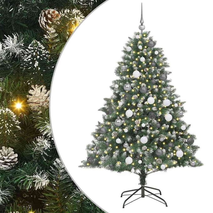 vidaXL Kunstkerstboom Groen 180 cm PVC en Plastic en Staal