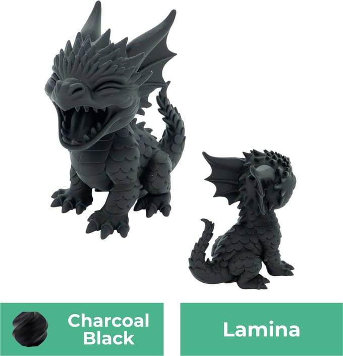 Gapende draak - Zwart - 10CM