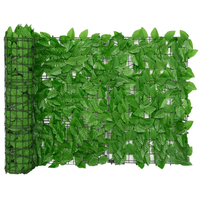 vidaXL Balkonscherm met groene bladeren 600x75 cm