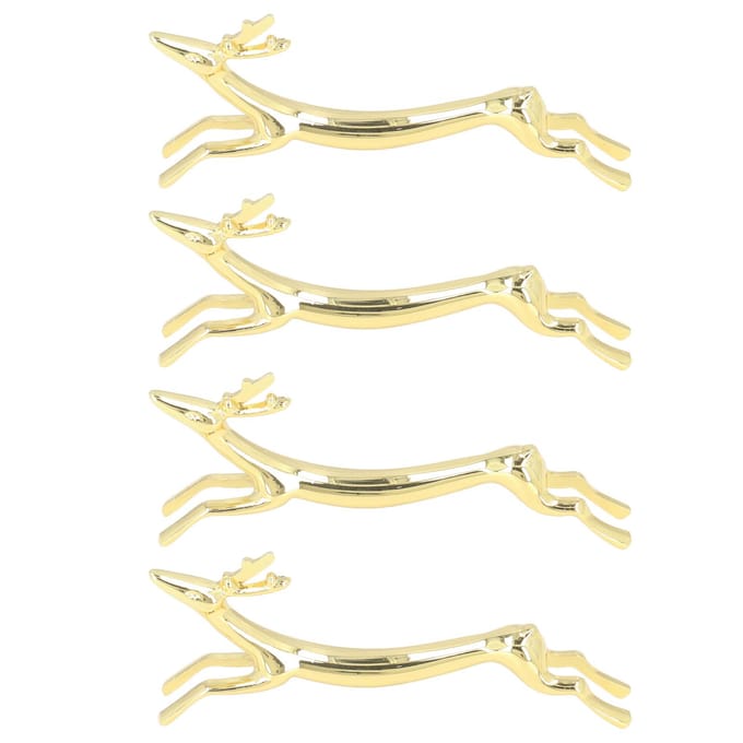 Lot de 4 repose-baguettes réutilisables, surface lisse, motif animal mignon, doré, pour la maison beige