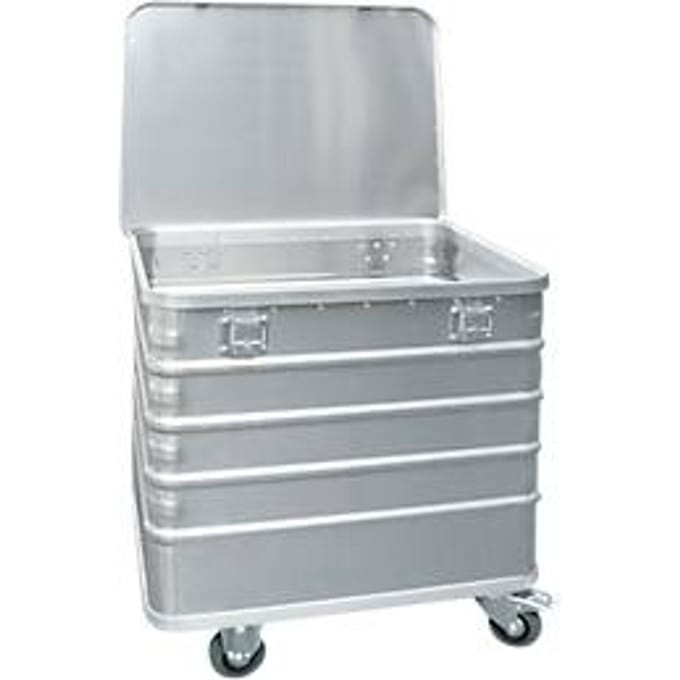 Transportwagen van aluminium, met scharnierend deksel, 229 l