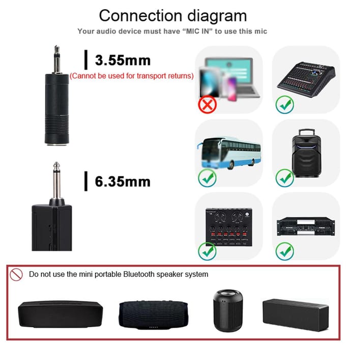 Multifunctionele draadloze microfoon met twee kanalen, draadloze handheldmicrofoon, professioneel LCD-scherm zwart