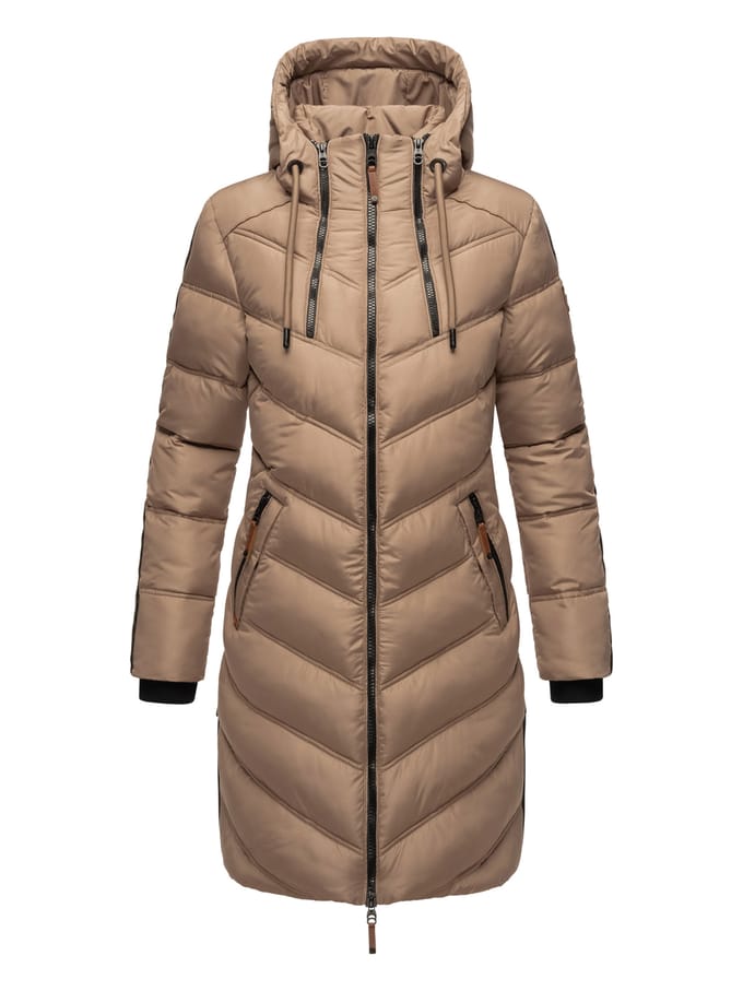 Comfortabel & Winddicht Marikoo Armasa - Winterjas Dames - Volwassen - Capuchon - Taupe - S