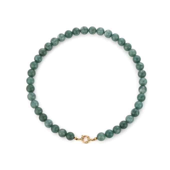 Bijoutheek Collier Kralen Stenen 10mm Lt. Green