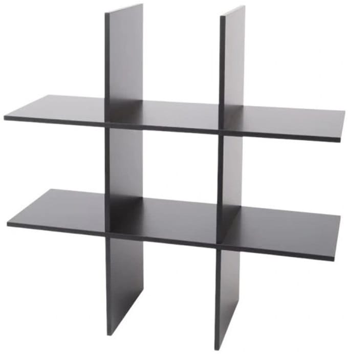 WANDPLANK DAKBORD HOUT 9 VAKKEN 55 X 20 X 55 CM zwart