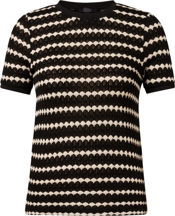 ES&SY Piet Top - Ecru/Black - maat 38