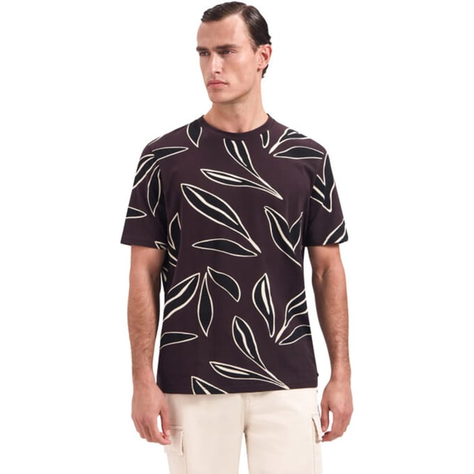 No Excess T-shirt crewneck aop dark brown