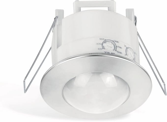 Inbouw Bewegingsmelder Plafond 360 Graden met 6 Meter Bereik Wit/Chroom