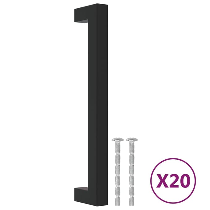 vidaXL - Handvatten - 20 - st - 160 - mm - roestvrij - staal - zwart