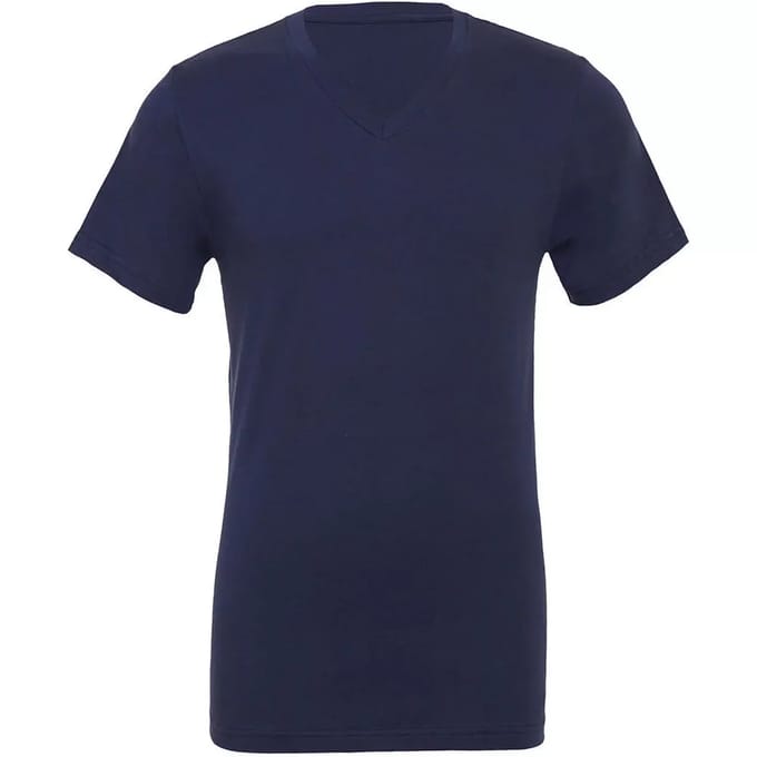 Bella+Canvas Unisex Jersey Short Sleeve V-Neck Tee CV3005 - Navy - S