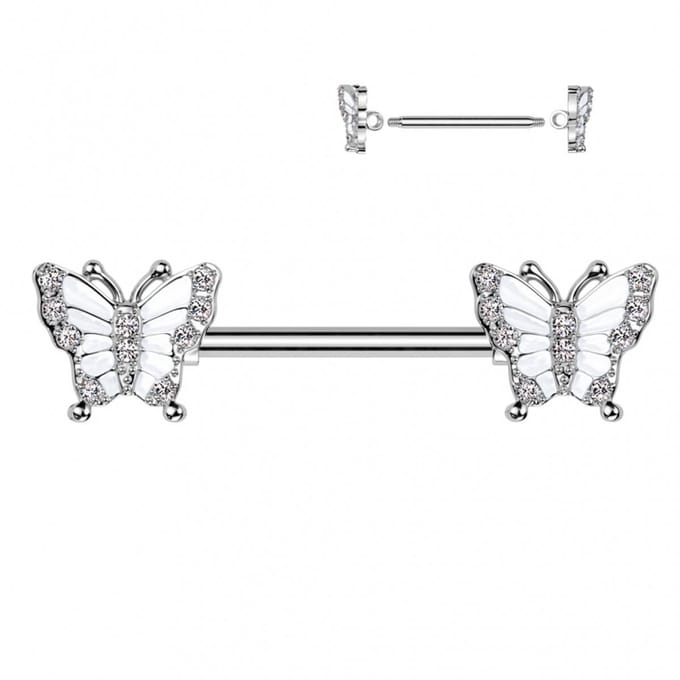 Piercing vlinder detail 1.6x14 - zilver - LMPiercings