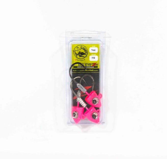 Tackle Tactics TT Big EyeZ Tête plombée 1 oz 7/0 Rose Argent EyeZ (5291) white