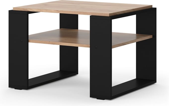 Vicco Helm Salontafel – 65.6 x 55.8 cm met plank Krachtige eik goud