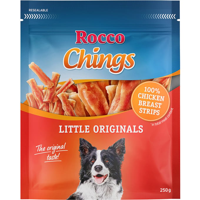 250g Chings - Kipfilet (in korte reepjes) Rocco hondensnack
