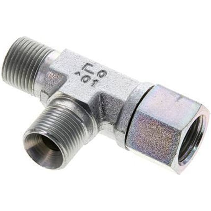 T-koppeling G3/8'' Buitendraad x Binnendraad Staal Hydrauliek 325bar (4566.25psi)