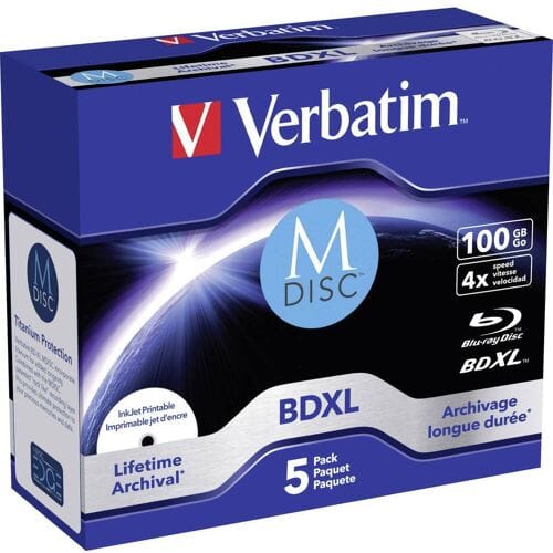 Verbatim 43834 M-Disc Blu-ray 100 GB 1 stuk(s) Jewelcase Bedrukbaar