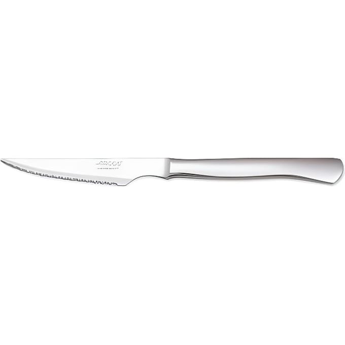 Couteau à Steak - Inox - Monobloc - Lame Crantée - Compatible Lave-Vaisselle - Confort Optimal