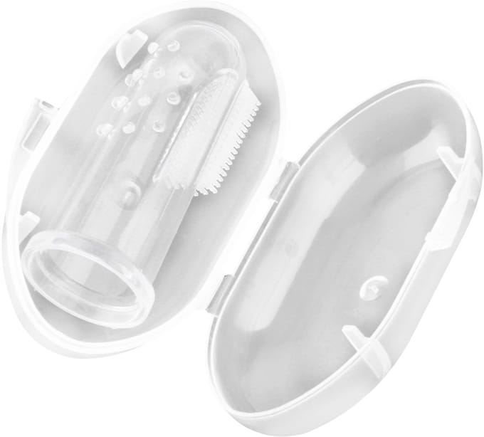 Tom&zoe, Silicone baby vingertandenborstel, Transparant