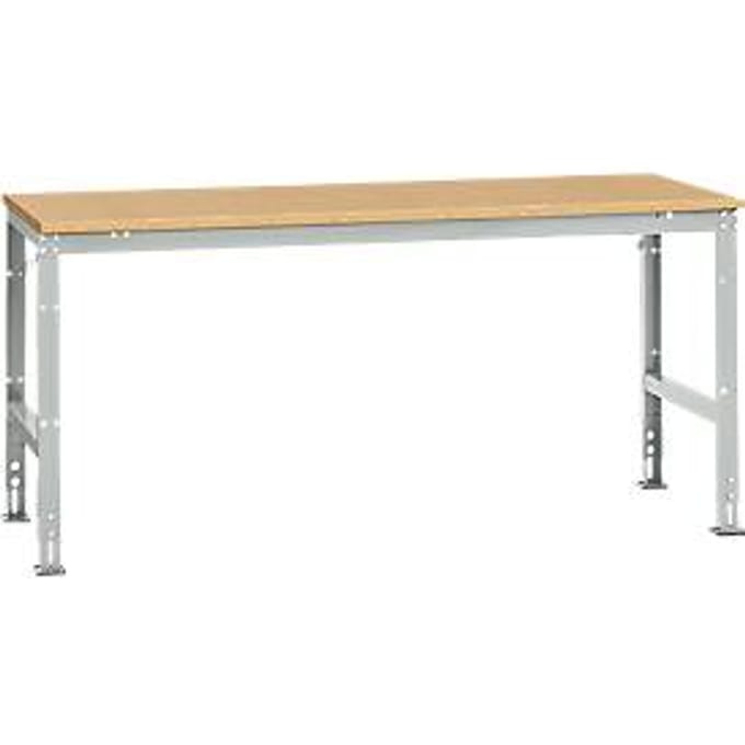 Manuflex AU4125.7035 Werk achtergrond tafel universele standaard met multiplex plaat, bxdxh = 2000 x 1000 x 760-870 mm Grijs-wit (RAL 7035)