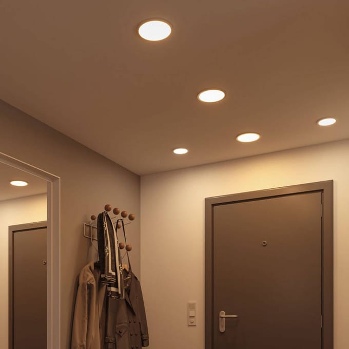 VariFit LED-inbouwpaneel 3-Step-Dim Areo IP44 rond 230 mm 16W 1400lm 4000K Chroom mat dimbaar