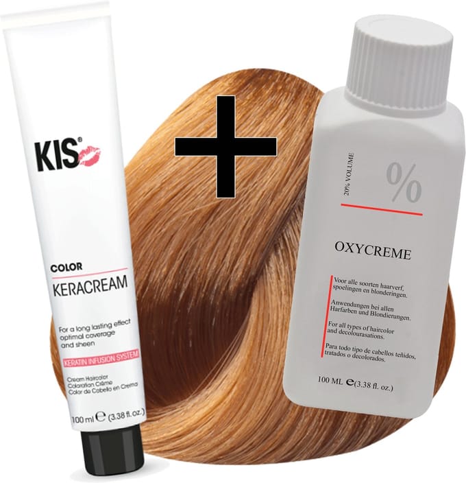 KIS haarverfset - 7GI Middel goudblond intensief  - haarverf & waterstofperoxide