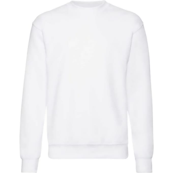 Fruit of the Loom Unisex Sweatshirt met Klassieke Schouder (Wit)