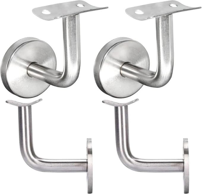 Leuninghouder voor wandbevestiging - Roestvrijstaal - 4 stuks