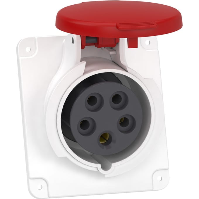 Schneider PratiKa 16A 5P Hoekpaneelstopcontact 400V IP44 - PKF16F435