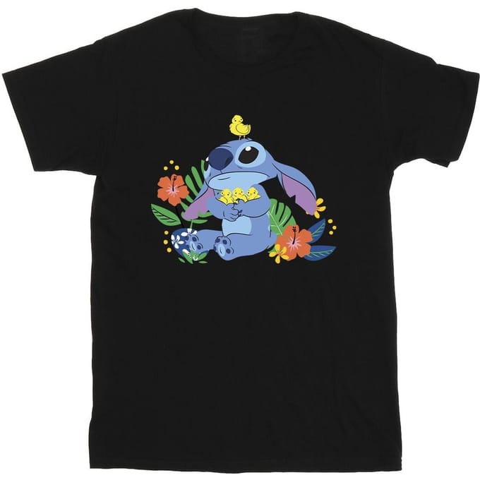 Disney Jongens Lilo & Stitch Vogels T-shirt (Zwart)