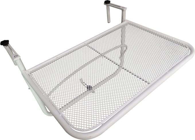 Outsunny - Balkontafel - in Hoogte verstelbaar - Vierkante - Wit