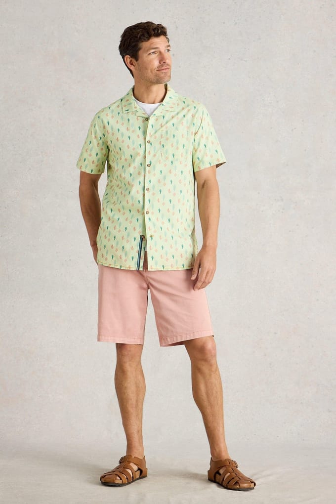 White Stuff Mini Cactus Ss Printed Shirt Green Print Größe: S | Casual hemden Outlet | Herren | Grün