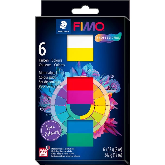FIMO professional - colour pack - ovenhardende boetseerklei - set met 6 blokken true colours